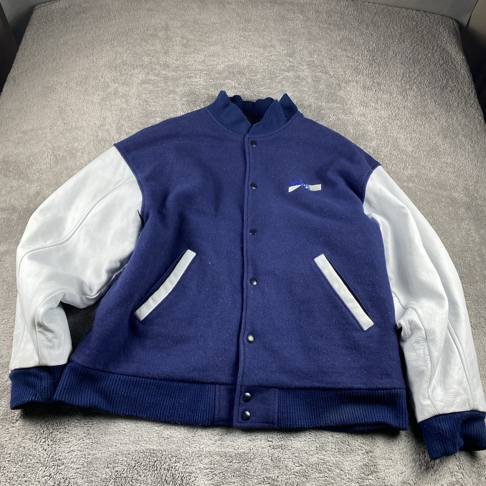 Lamasz Sport Varsity Jacket‎ Mens Large Blue White Scios